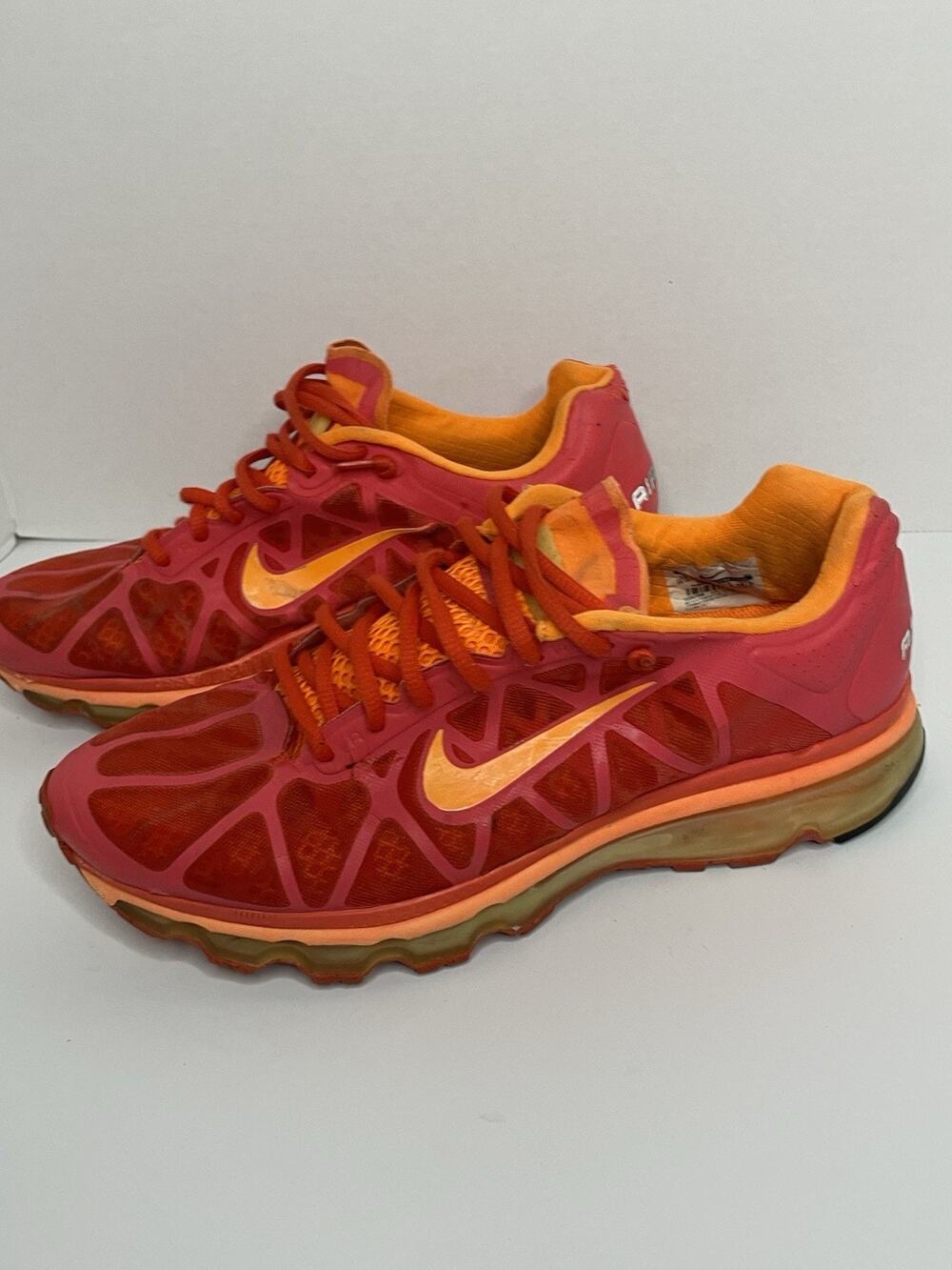Nike Men’s Low Top Lace-Up Athletic Sneakers Red/Orange Mesh Rubber Sole